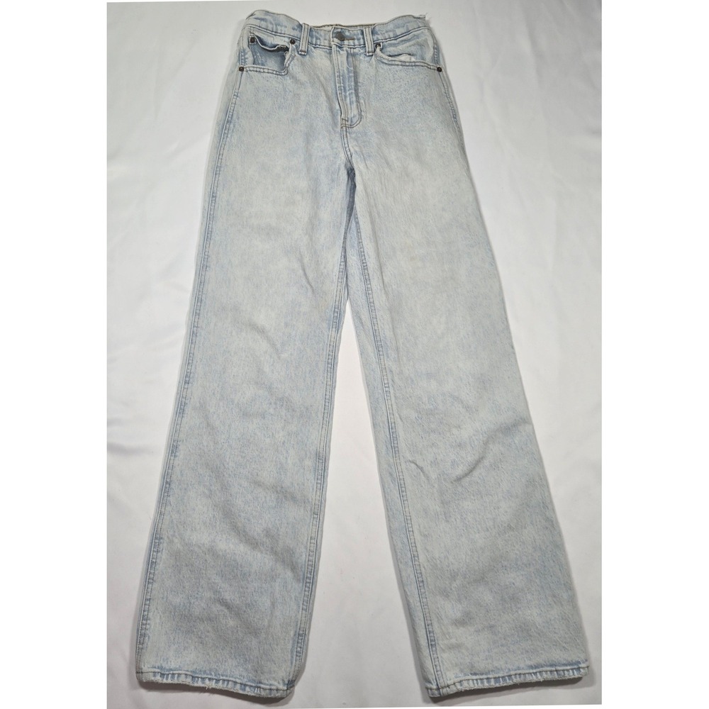 bercrombie Fitch Ultra High Rise Wide Straight Jeans 27 4R Acid Wash Y2K 90s